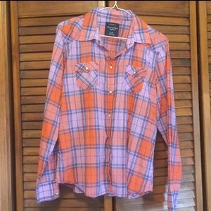 NWOT American Eagle Button Down Plaid Shirt XL